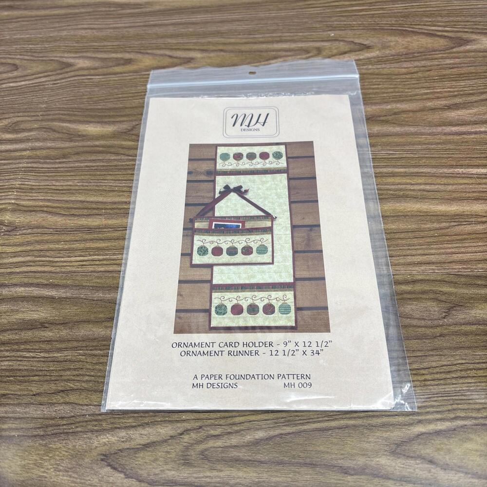 Ornament Card Holder & Runner Paper Foundation Pattern by MH Designs MH009